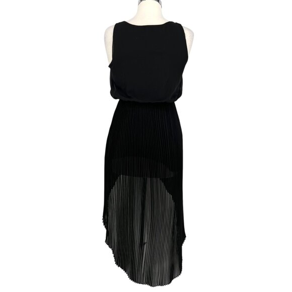 The Vintage Shop Pleated Skirt Sleeveless High Low Dress Black Size Small - Picture 5 of 12